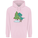 Funny T-Rex Christmas Tree Dinosaur Childrens Kids Hoodie Light Pink
