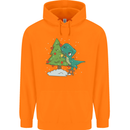 Funny T-Rex Christmas Tree Dinosaur Childrens Kids Hoodie Orange