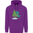 Funny T-Rex Christmas Tree Dinosaur Childrens Kids Hoodie Purple