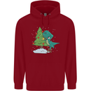 Funny T-Rex Christmas Tree Dinosaur Childrens Kids Hoodie Red