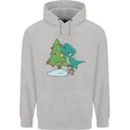Funny T-Rex Christmas Tree Dinosaur Childrens Kids Hoodie Sports Grey