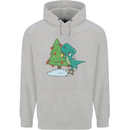 Funny T-Rex Christmas Tree Dinosaur Childrens Kids Hoodie Sports Grey
