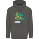 Funny T-Rex Christmas Tree Dinosaur Childrens Kids Hoodie Storm Grey