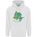 Funny T-Rex Christmas Tree Dinosaur Childrens Kids Hoodie White