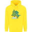 Funny T-Rex Christmas Tree Dinosaur Childrens Kids Hoodie Yellow