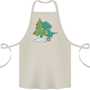 Funny T-Rex Christmas Tree Dinosaur Cotton Apron 100% Organic Natural
