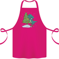 Funny T-Rex Christmas Tree Dinosaur Cotton Apron 100% Organic Pink
