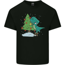 Funny T-Rex Christmas Tree Dinosaur Kids T-Shirt Childrens Black