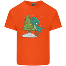 Funny T-Rex Christmas Tree Dinosaur Kids T-Shirt Childrens Orange