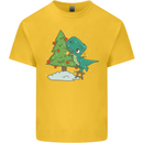 Funny T-Rex Christmas Tree Dinosaur Kids T-Shirt Childrens Yellow