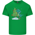 Funny T-Rex Christmas Tree Dinosaur Mens Cotton T-Shirt Tee Top Irish Green