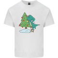 Funny T-Rex Christmas Tree Dinosaur Mens Cotton T-Shirt Tee Top White