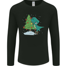 Funny T-Rex Christmas Tree Dinosaur Mens Long Sleeve T-Shirt Black