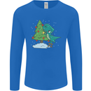 Funny T-Rex Christmas Tree Dinosaur Mens Long Sleeve T-Shirt Royal Blue
