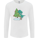 Funny T-Rex Christmas Tree Dinosaur Mens Long Sleeve T-Shirt White