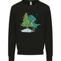 Funny T-Rex Christmas Tree Dinosaur Mens Sweatshirt Jumper Black