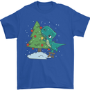 Funny T-Rex Christmas Tree Dinosaur Mens T-Shirt Cotton Gildan Royal Blue