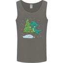 Funny T-Rex Christmas Tree Dinosaur Mens Vest Tank Top Charcoal