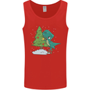 Funny T-Rex Christmas Tree Dinosaur Mens Vest Tank Top Red
