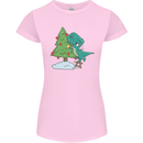 Funny T-Rex Christmas Tree Dinosaur Womens Petite Cut T-Shirt Light Pink