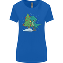 Funny T-Rex Christmas Tree Dinosaur Womens Wider Cut T-Shirt Royal Blue