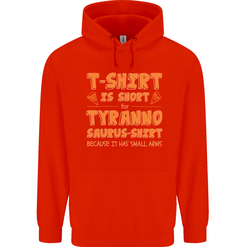 Funny T-Rex Dinosaur Childrens Kids Hoodie Bright Red