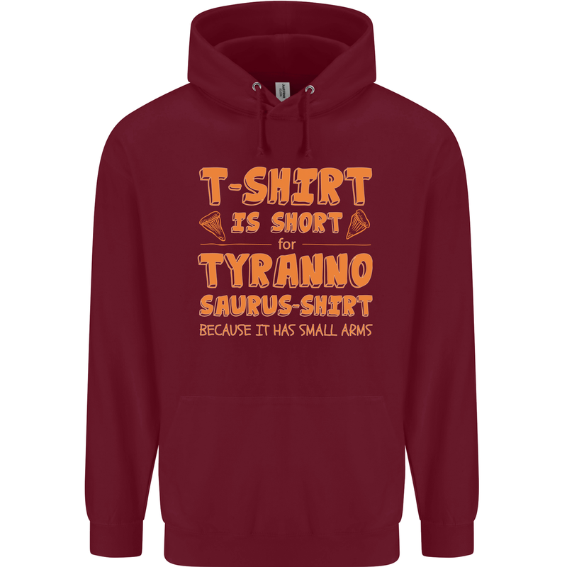 Funny T-Rex Dinosaur Childrens Kids Hoodie Maroon