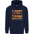Funny T-Rex Dinosaur Childrens Kids Hoodie Navy Blue