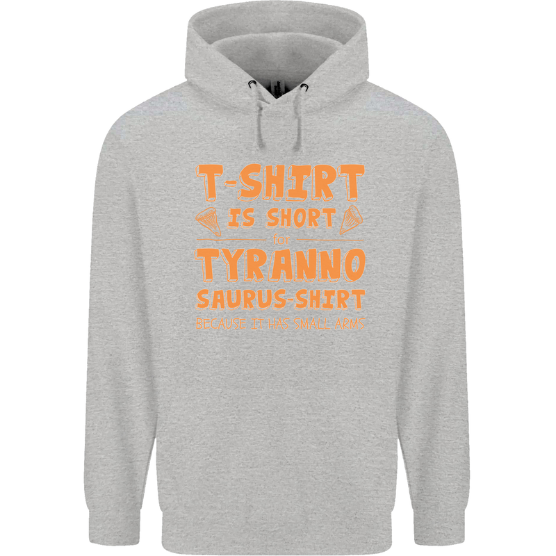 Funny T-Rex Dinosaur Childrens Kids Hoodie Sports Grey