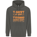 Funny T-Rex Dinosaur Childrens Kids Hoodie Storm Grey