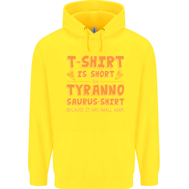 Funny T-Rex Dinosaur Childrens Kids Hoodie Yellow