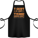 Funny T-Rex Dinosaur Cotton Apron 100% Organic Black