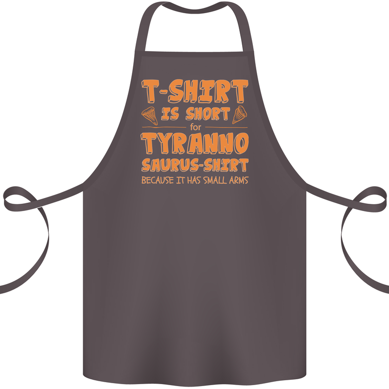 Funny T-Rex Dinosaur Cotton Apron 100% Organic Dark Grey