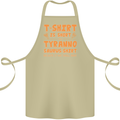 Funny T-Rex Dinosaur Cotton Apron 100% Organic Khaki