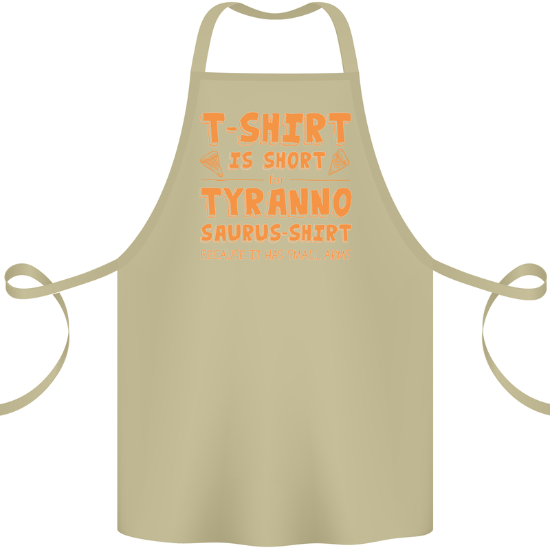 Funny T-Rex Dinosaur Cotton Apron 100% Organic Khaki