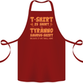 Funny T-Rex Dinosaur Cotton Apron 100% Organic Maroon