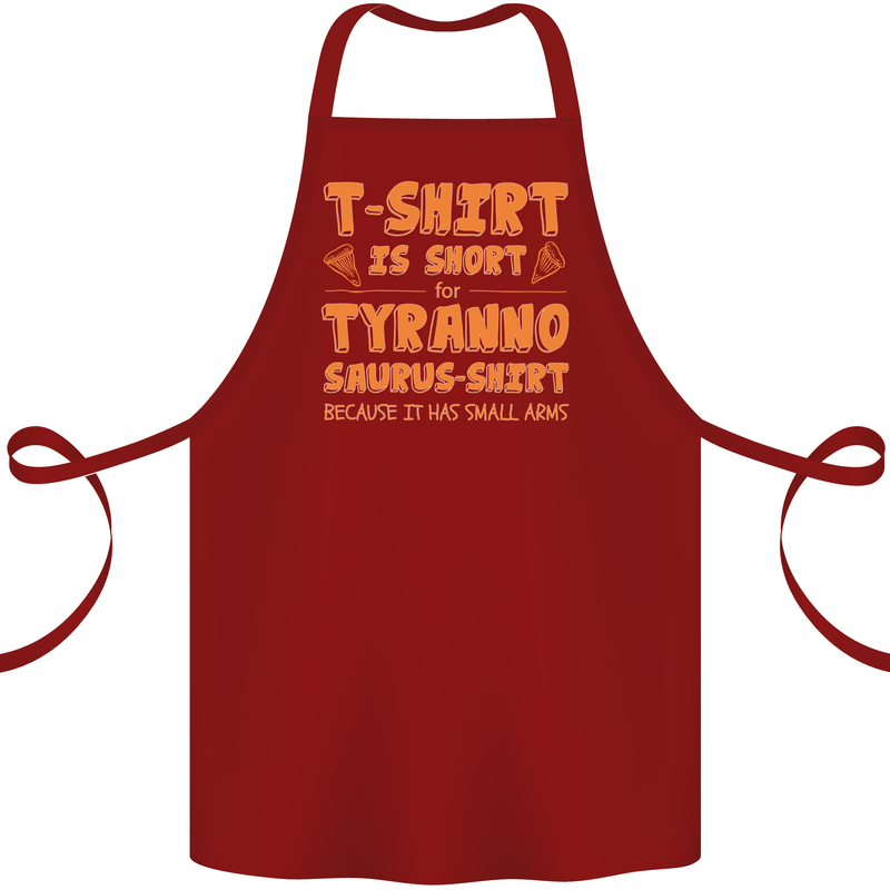 Funny T-Rex Dinosaur Cotton Apron 100% Organic Maroon