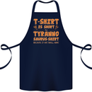 Funny T-Rex Dinosaur Cotton Apron 100% Organic Navy Blue