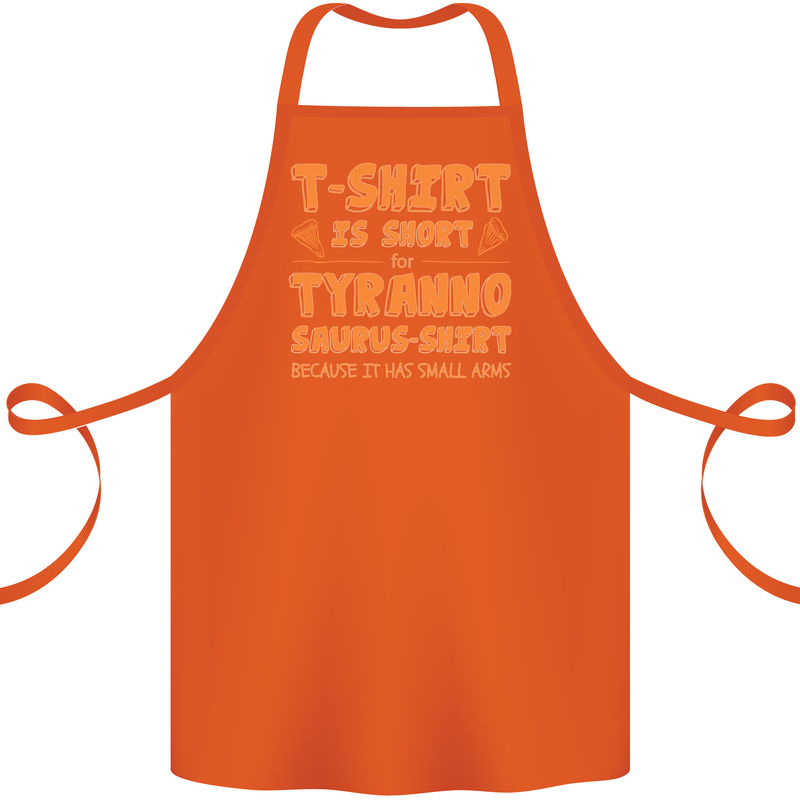 Funny T-Rex Dinosaur Cotton Apron 100% Organic Orange