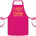 Funny T-Rex Dinosaur Cotton Apron 100% Organic Pink