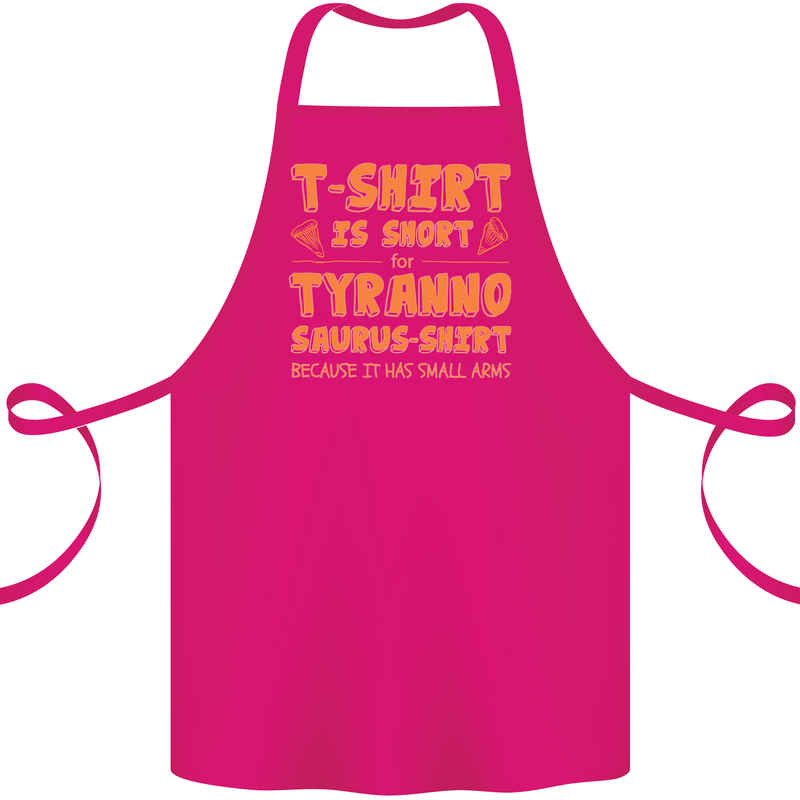 Funny T-Rex Dinosaur Cotton Apron 100% Organic Pink
