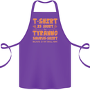 Funny T-Rex Dinosaur Cotton Apron 100% Organic Purple