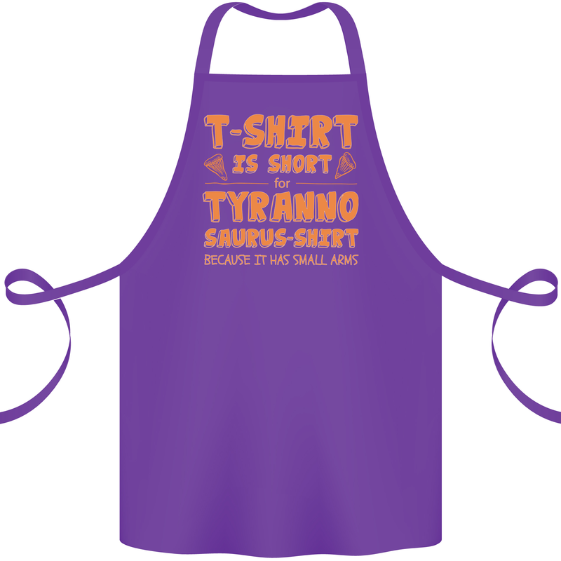 Funny T-Rex Dinosaur Cotton Apron 100% Organic Purple