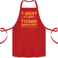 Funny T-Rex Dinosaur Cotton Apron 100% Organic Red