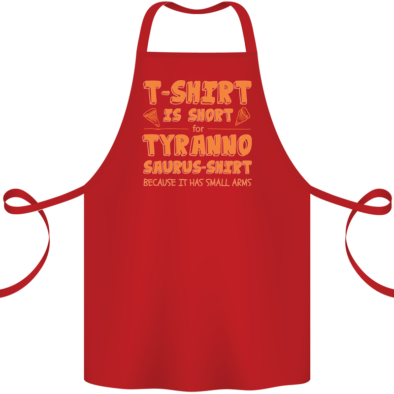 Funny T-Rex Dinosaur Cotton Apron 100% Organic Red
