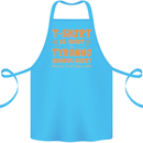 Funny T-Rex Dinosaur Cotton Apron 100% Organic Turquoise