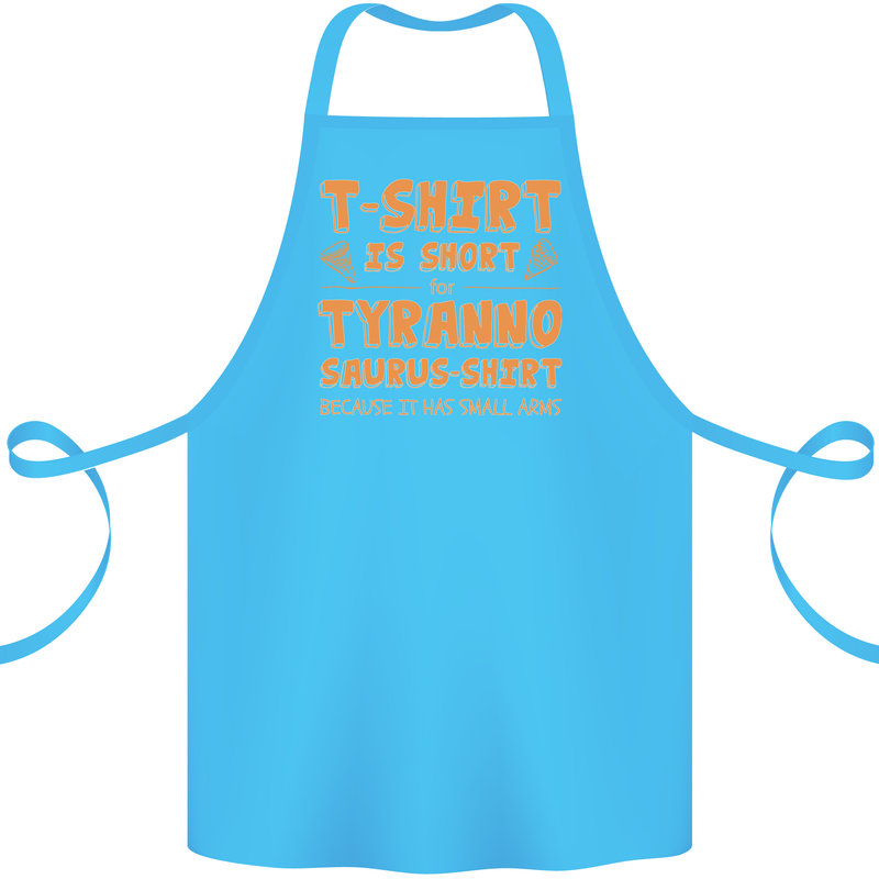 Funny T-Rex Dinosaur Cotton Apron 100% Organic Turquoise