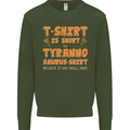 Funny T-Rex Dinosaur Kids Sweatshirt Jumper Forest Green