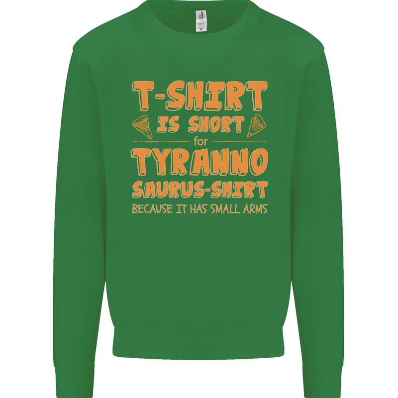 Funny T-Rex Dinosaur Kids Sweatshirt Jumper Irish Green