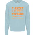 Funny T-Rex Dinosaur Kids Sweatshirt Jumper Light Blue